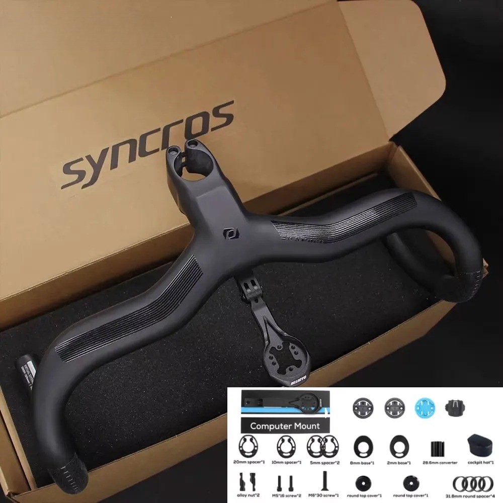 Carbon Road Bicycle Integrated Handlebar Internal Routing Di2 Matte with Mount