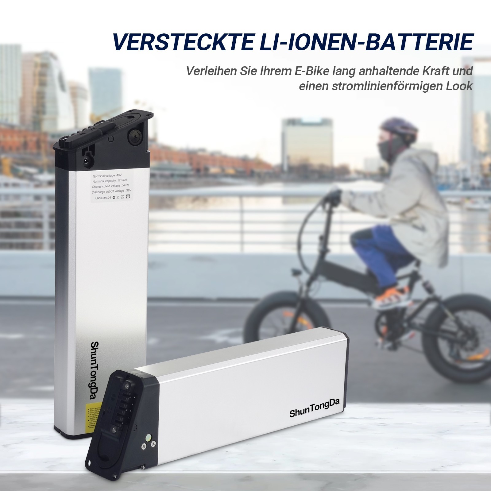 48v 14AH 17.5AH folding ebike battery for 750W MATE X foldable electric bike