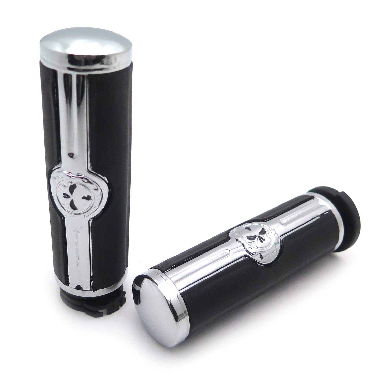 XKMT-Chromed Handlebar Skull Grips to Compatible Adult, Same as picture shown