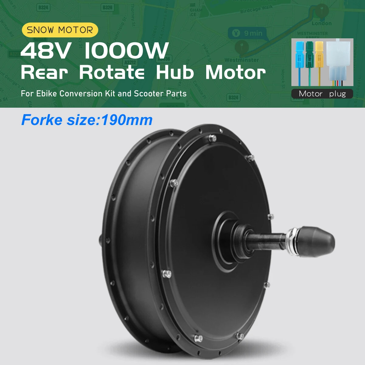 48V 1000W 1500W 2000W 20 24 26» Snow Fat E-bike Brushless Front/Rear Hub Motor