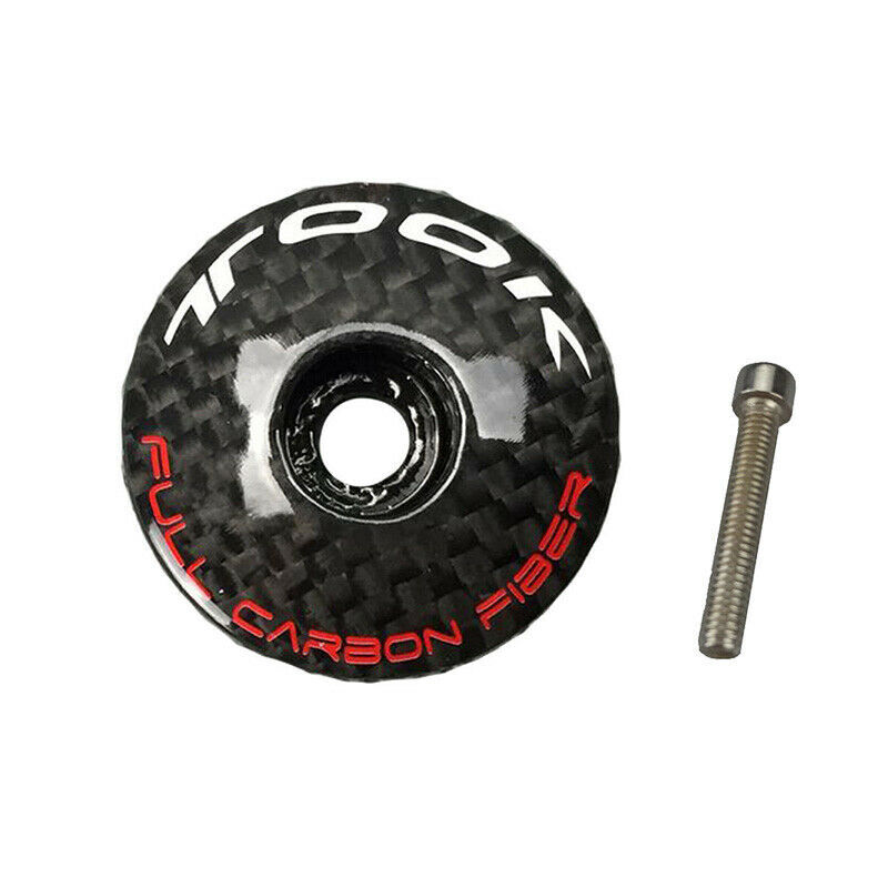 Carbon/Aluminum Fiber MTB Road Bike Stem Headset Top Cap Cover Bolt 1-1/8″ Fork