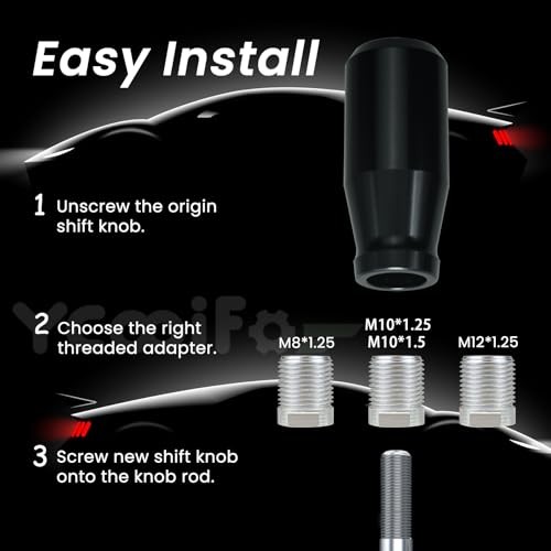 Weighted Shift Knob for Automatic and Speed Manual Cars, 3.15″ Stick Shifter
