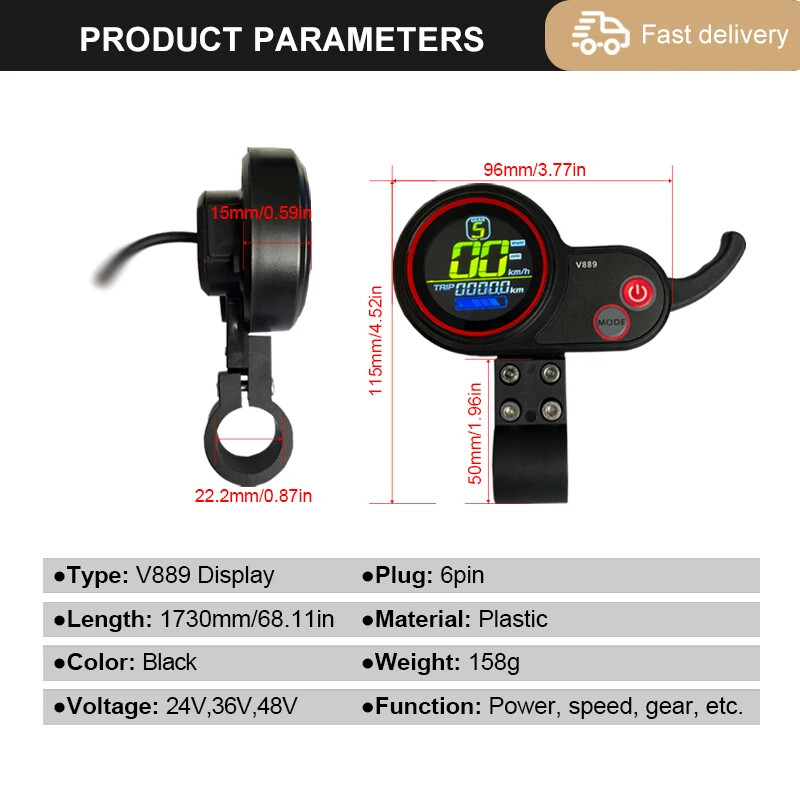 Three Mode 250W-1000W E-bike Brushless Sinewave Controller 17A/26A/30A 36V/48V