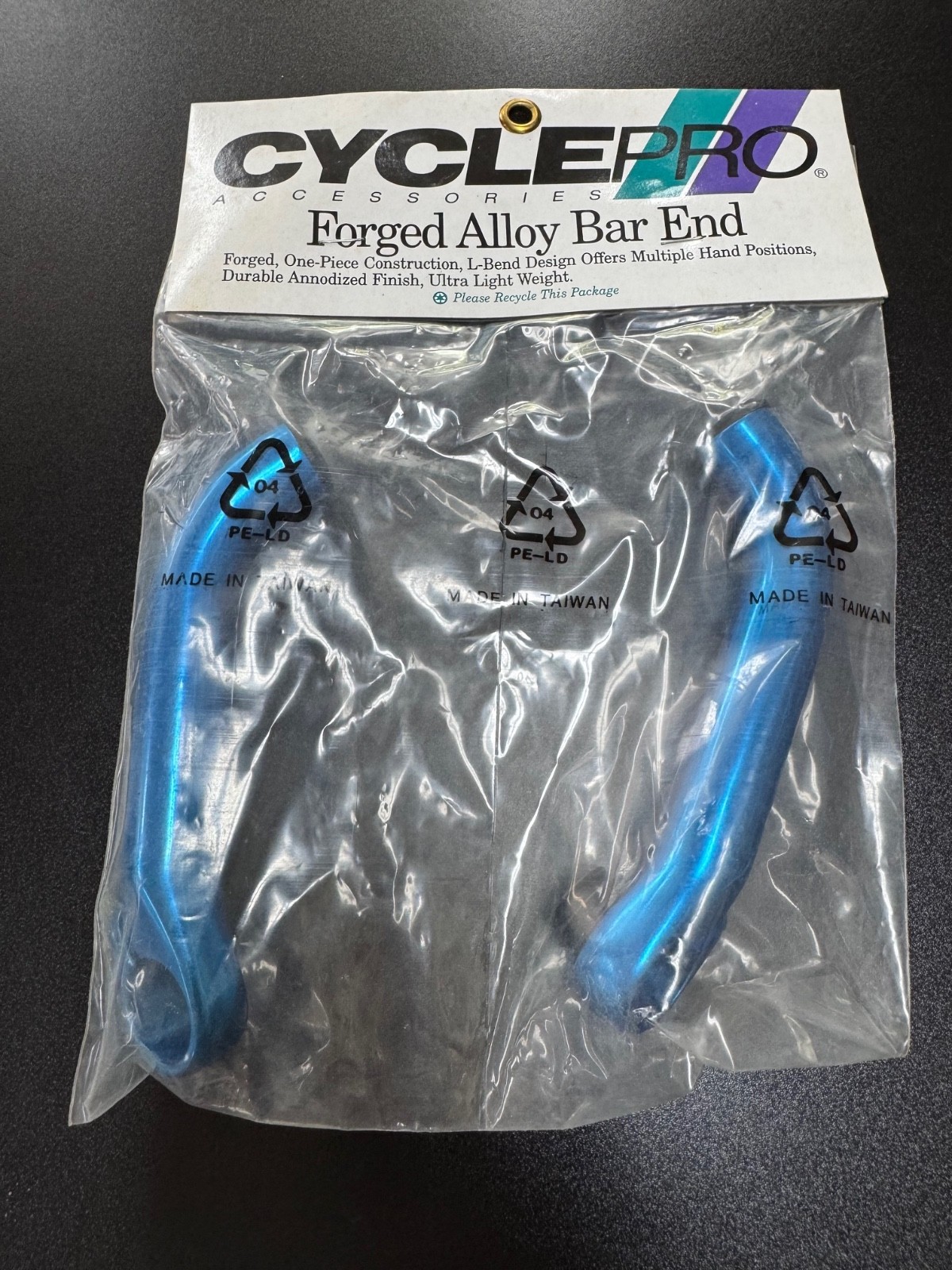 NOS CyclePro Forged Alloy Bar Ends Anodized Blue
