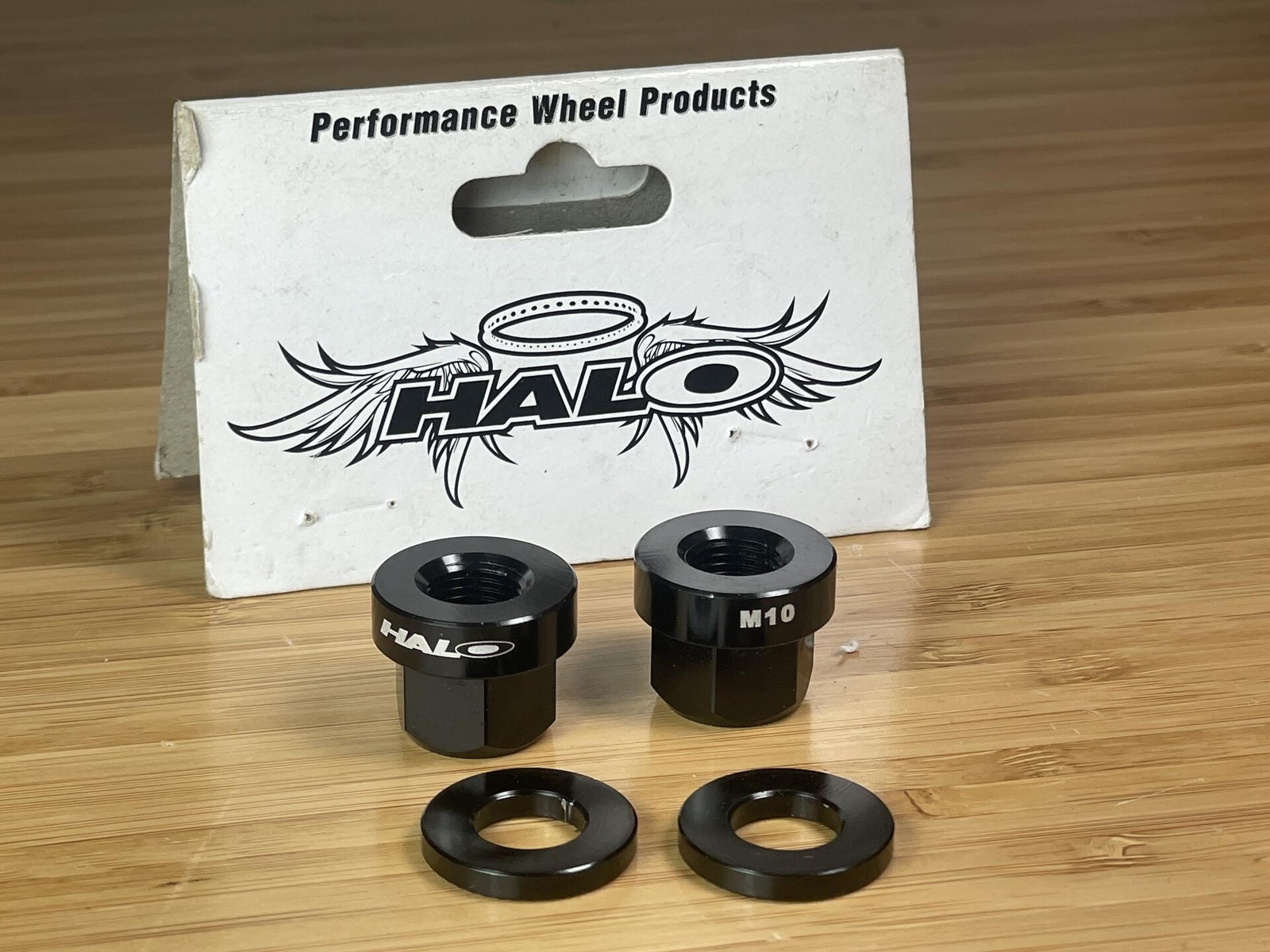 NOS Halo Alloy Axle Nuts M9 9mm Black Anodized
