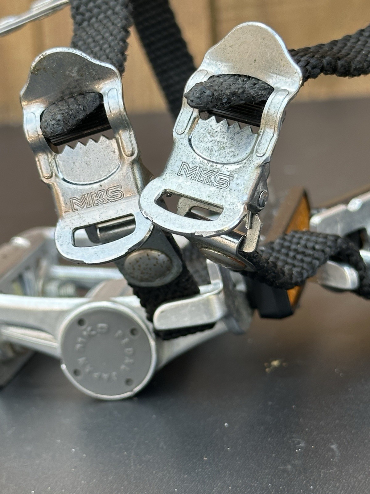 Vintage MKS Silvan Lite Road Pedals Christophe Toe Clips Silver 1990s Japan VGC!