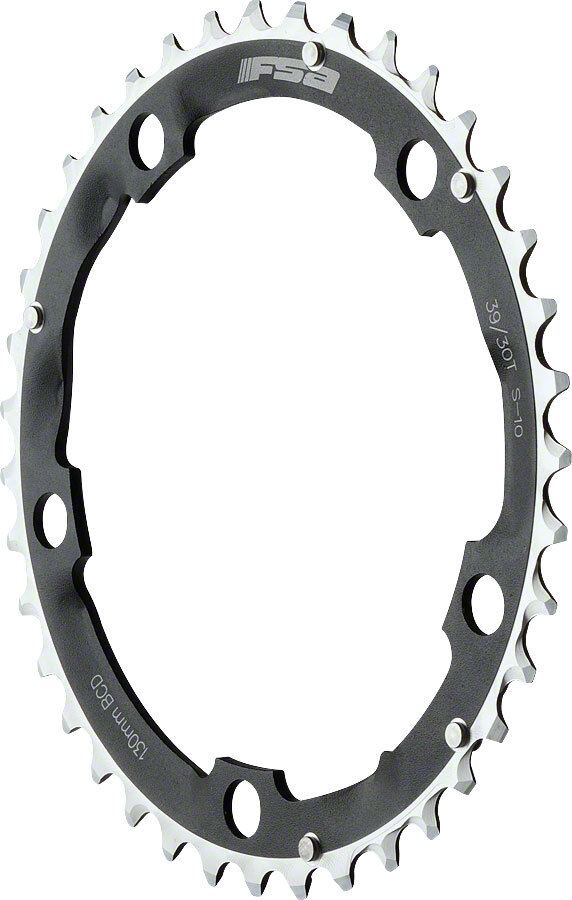 Full Speed Ahead Pro Road Triple Chainring 39t 130 BCD 10-Spd Aluminum N-10 Blk