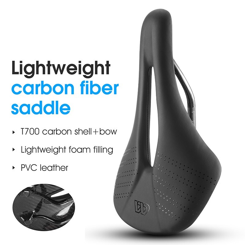 WEST BIKING Leather Carbon Fiber Road Bike Saddle Racing Bicycle Saddle Cushion
