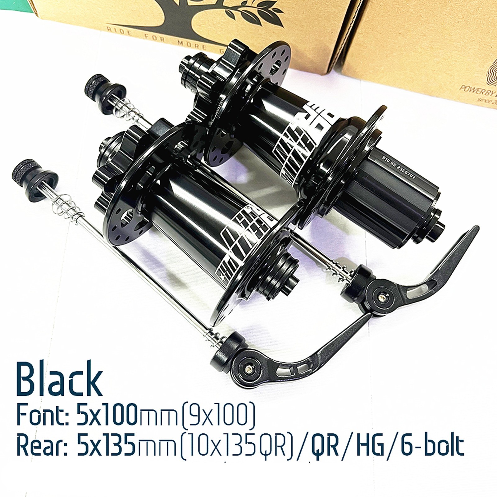 Replace for Koozer XM490 PRO MTB Hub Quick Release 32H,5x100mm/ 5x135mm, Black