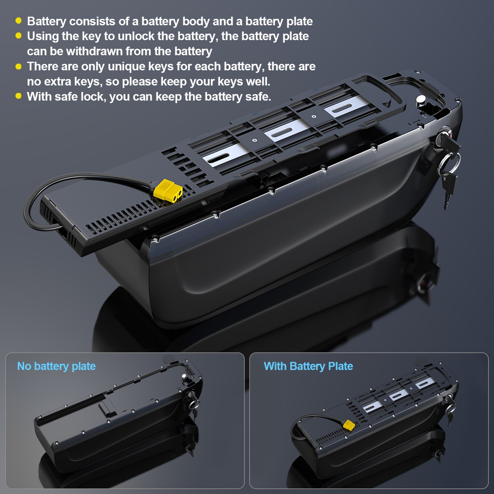 36V 48V 52V 15Ah 20Ah 24Ah Hailong Christmas gift Battery for 1000W 2000W motor