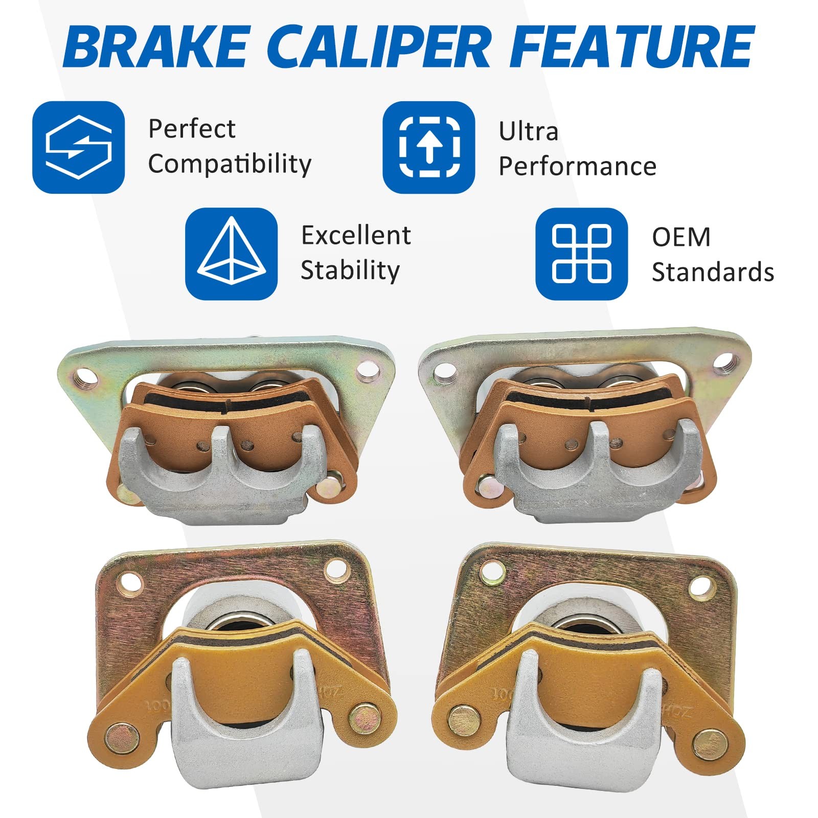 Front Rear Left Right Brake Calipers all Four for Polaris Side by Side RZR 80…