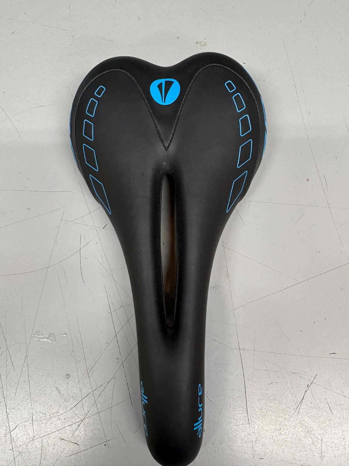 SDG Allure Bicycle Saddle Black / Blue Lux-Alloy 270mm x 140mm