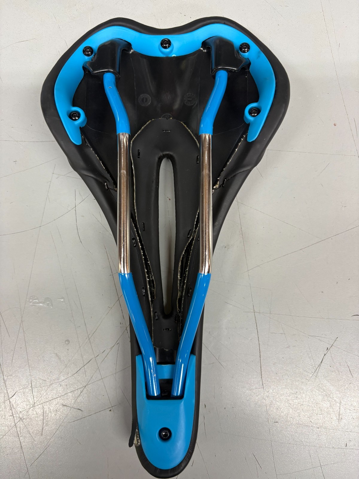 SDG Allure Bicycle Saddle Black / Blue Lux-Alloy 270mm x 140mm