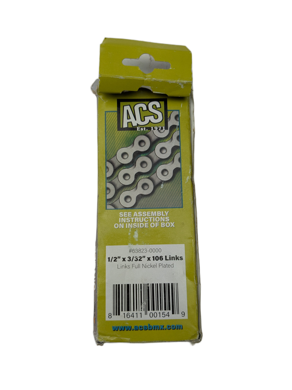 ACS 63823-0000 Crossfire Single Speed Chain 1/2″ x 3/32″ 106 Links Silver