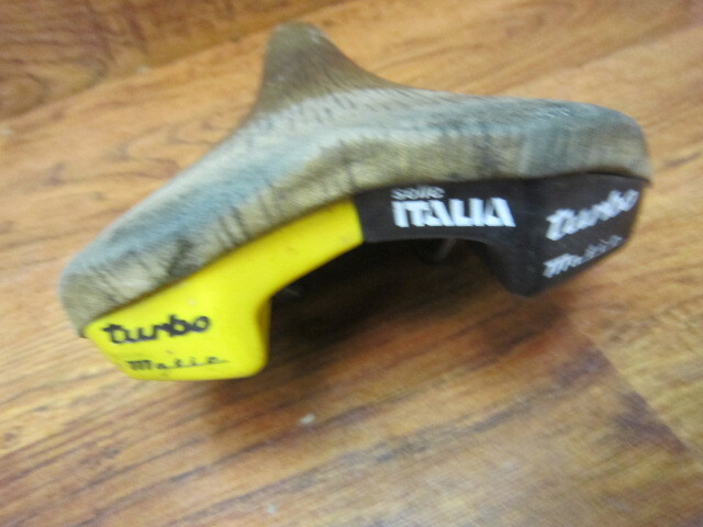 VINTAGE SELLE ITALIA TURBO MATIC BROWN LEATHER RACING SADDLE