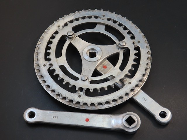 170mm x 116bcd Nervar BSA 3 pin arm aluminum square taper crankset 52/40