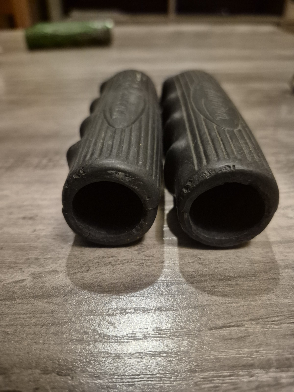 Schwinn Used Black Rubber Bicycle Grips Pair (2) 4.5in Post War as is.