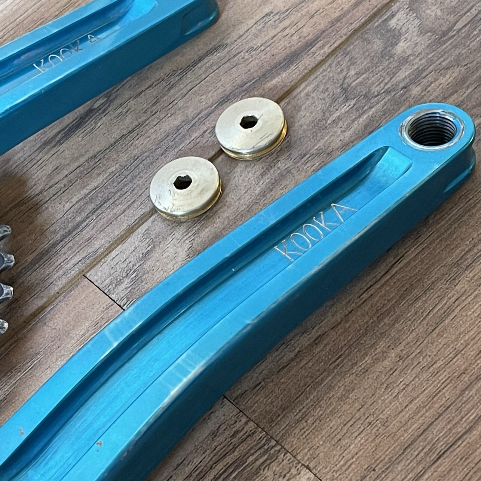 Vintage Kooka CNC Anodized Turquoise Red Crankset 175 94/58 BCD 20 32 42 VRC