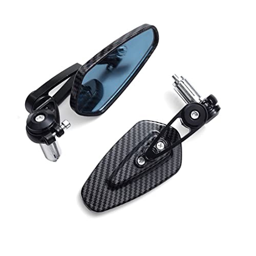 7/8» Carbon Fiber Motorcycle Side Mirror, 22mm Handlebar Fit, Inverted bar