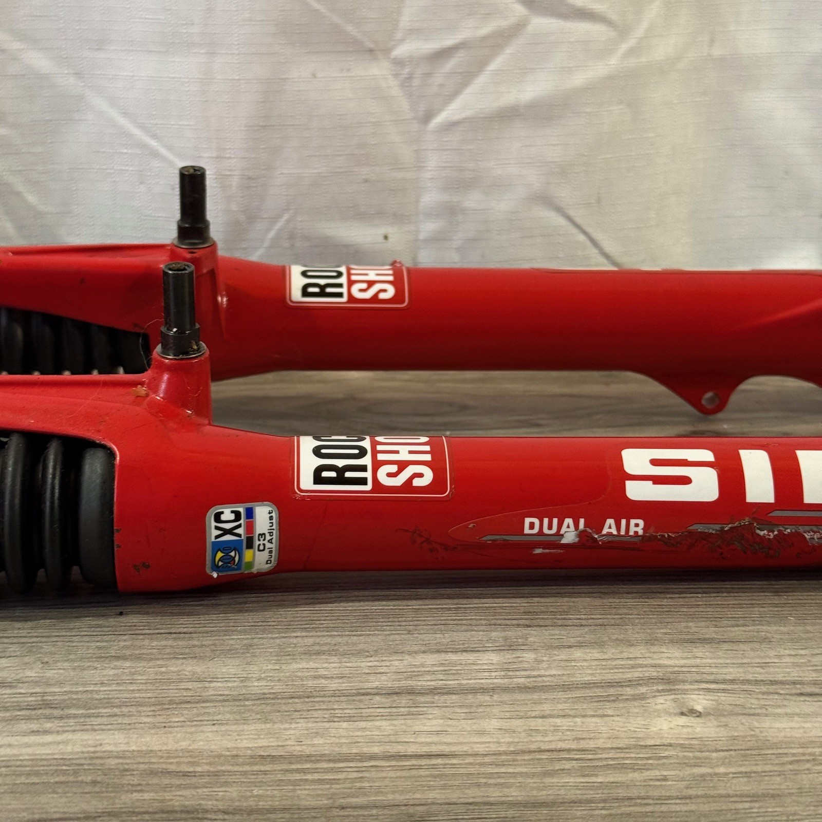 Rock Shox SID XC C3 Dual Air Red 1 1/8 Threadless 223mm SMALL OIL LEAK 26