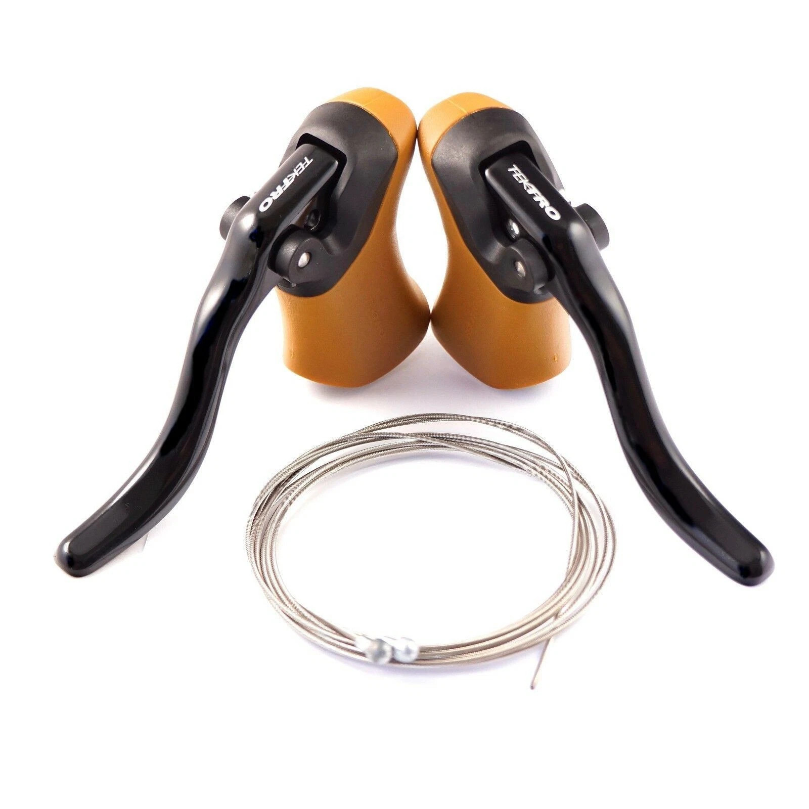 Tektro RL340 Aero Bike Brake Levers w/800mm&2000mm Cable -Black Lever/Gum Hoods