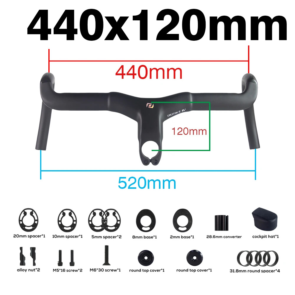 Gravel Integrated Cockpit Drop Bar Internal Cable Routing Bike Carbon Handlebar