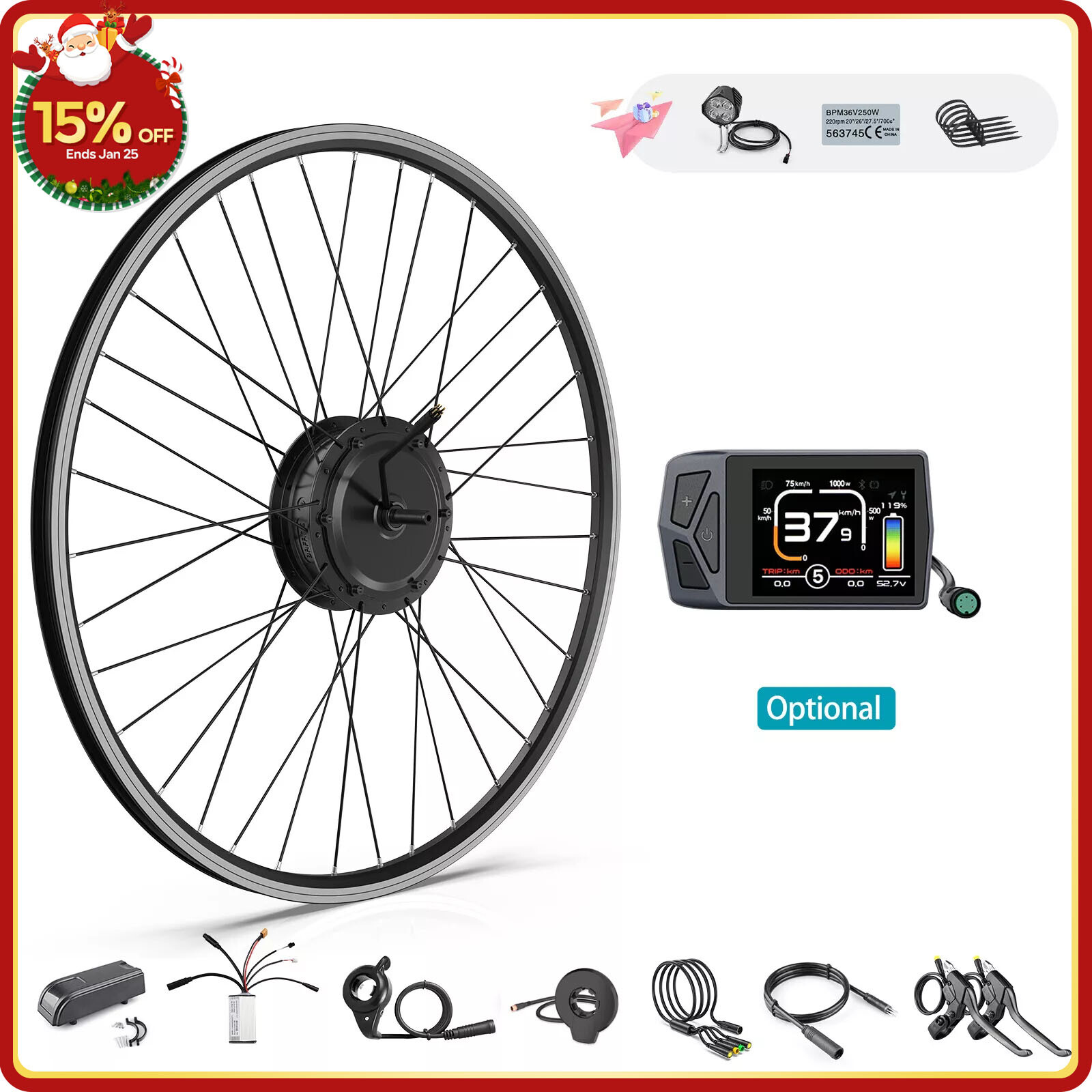 48V 500W Bafang E-bike 20″26″ 700C Front Motor Kit with Wheel Conversion Kits