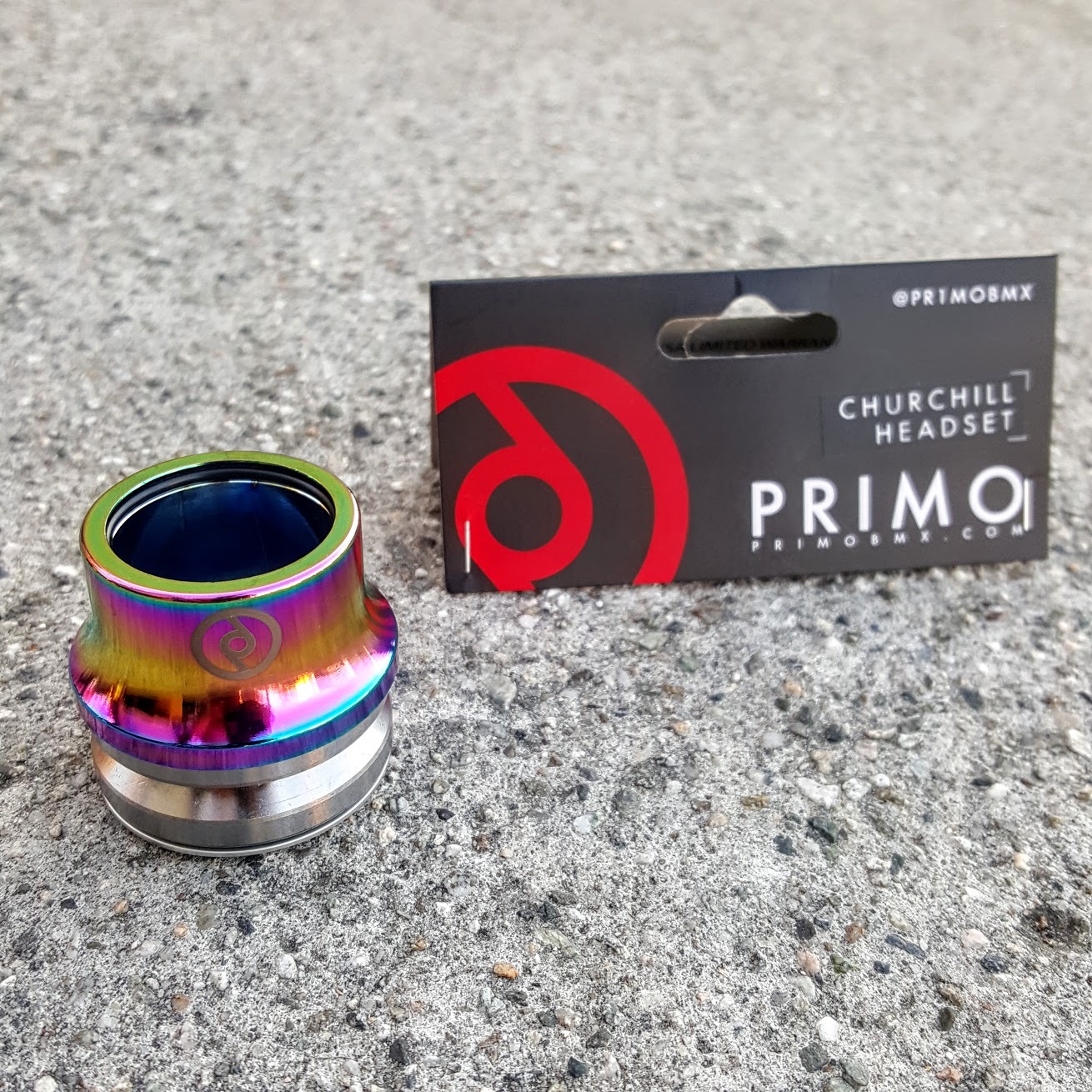 PRIMO BMX STEVIE CHURCHILL INTEGRATED BICYCLE HEADSET BLACK OIL SLICK TEAL ROSE