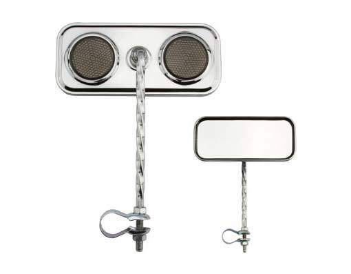 Rectangle Twisted Mirror Chrome Black Reflector.lowrider, fixie mirror 193114