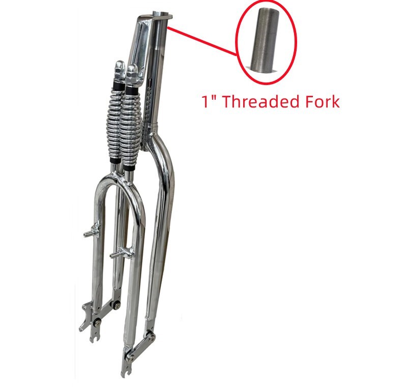 CDHPOWER 26″ Springer Fork 1″ Threaded Bicycle Fork Dual Spring Classical Fork