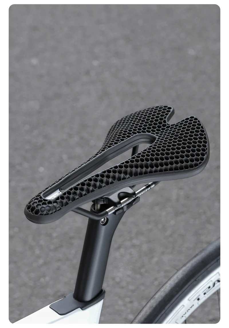3D Honeycomb Bike Seat Cushion Soft Comfort Bicycle Saddle Wide Shock Absorbing