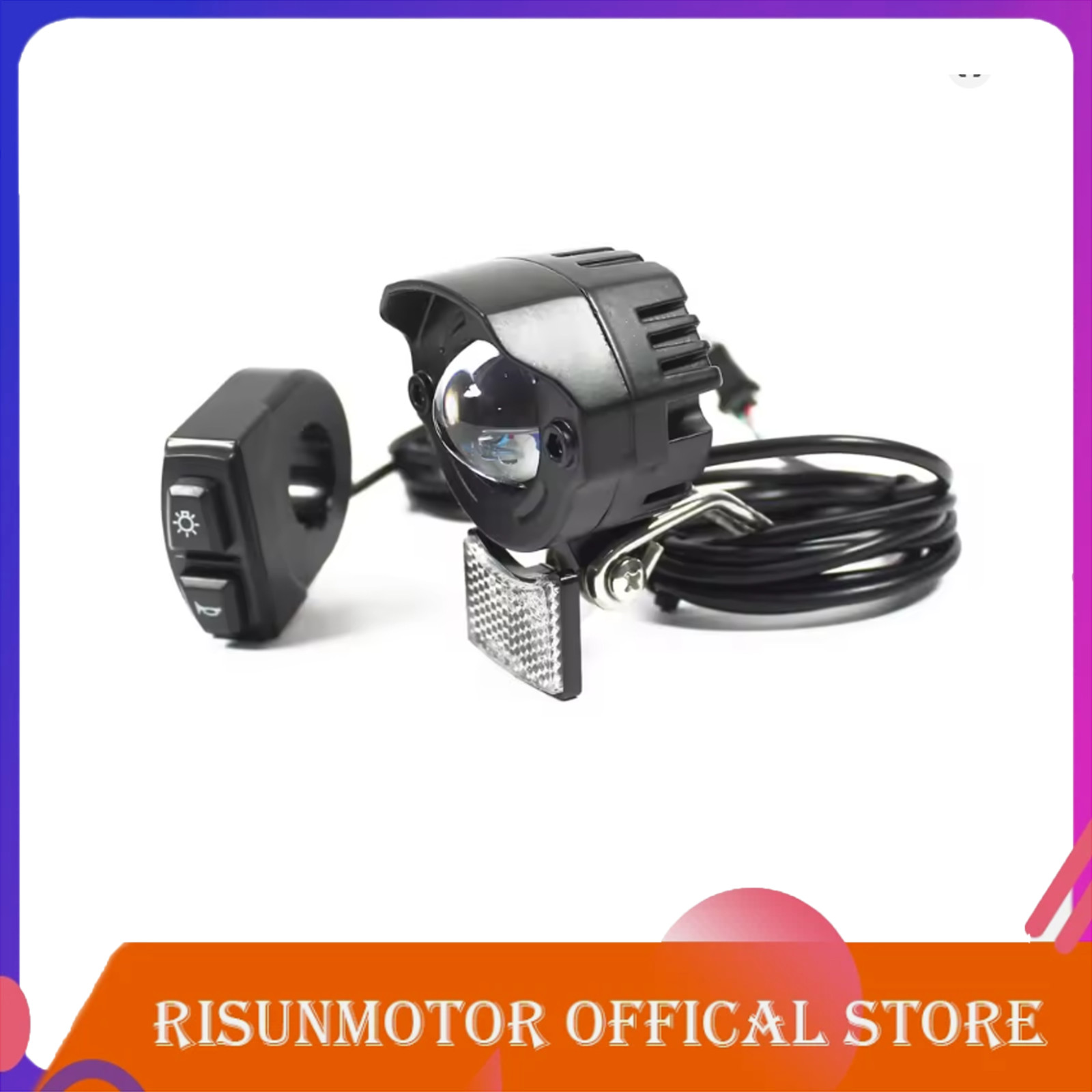 Ebike Headlight Waterproof Switch with Horn 12/24/36/48/52/60/72V 6W High-Power