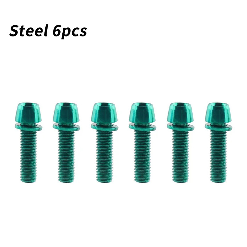 6PCS M5x17mm Bike Stem Bolts with Washers MTB Road Handlebar Stem Screws