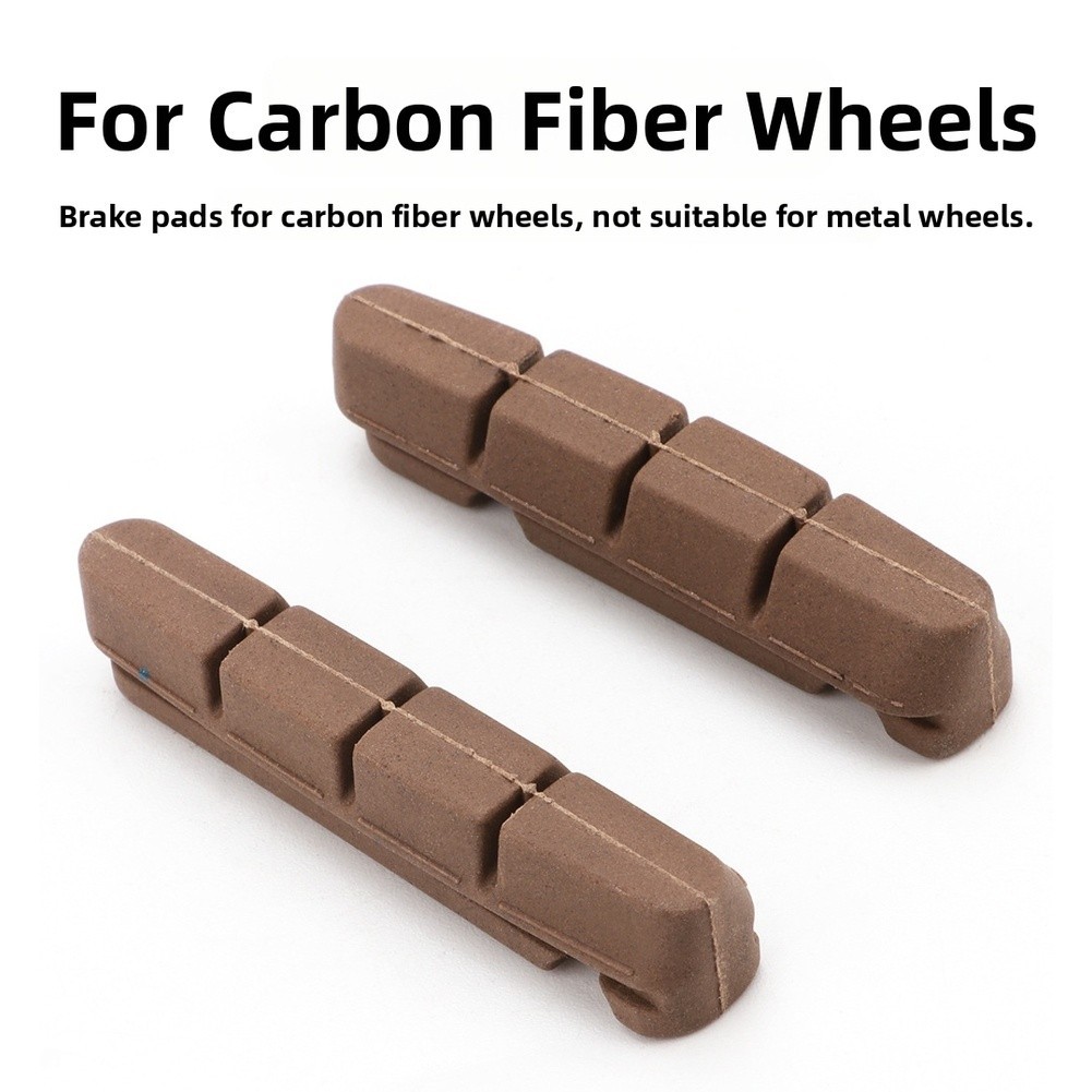 Carbon Fiber Road Bike Brake Pads for Rim Brake V Brake with Mixed Rubber Resin
