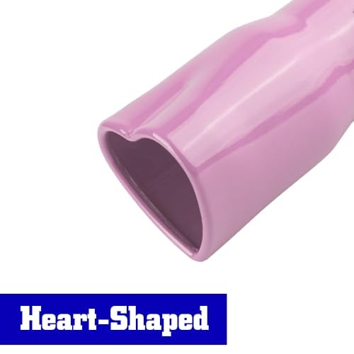 Sakali 63mm Heart-Shaped Tail Pipe Car Stainless Steel Exhaust Straight Pink