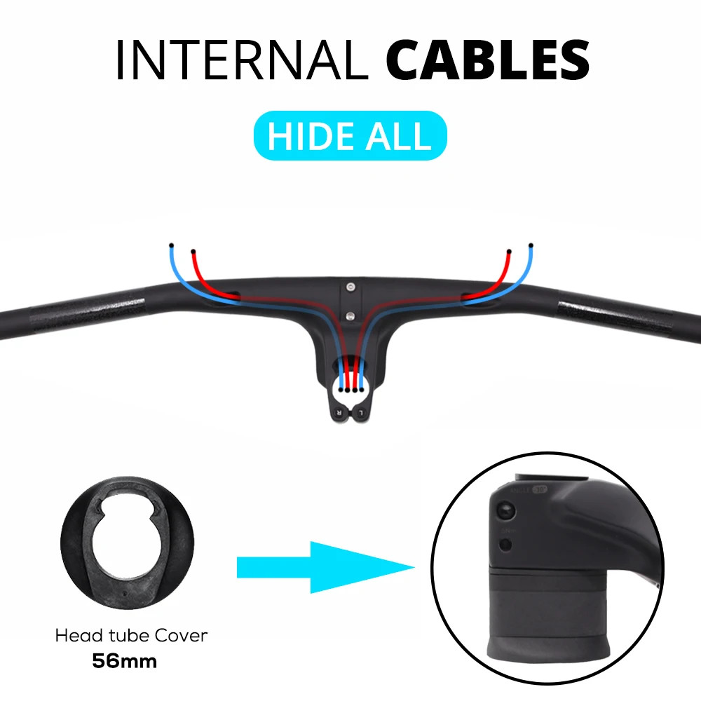Full Carbon Fiber Mountain Bike Integrated Cockpit -30 Degree Internal Cable