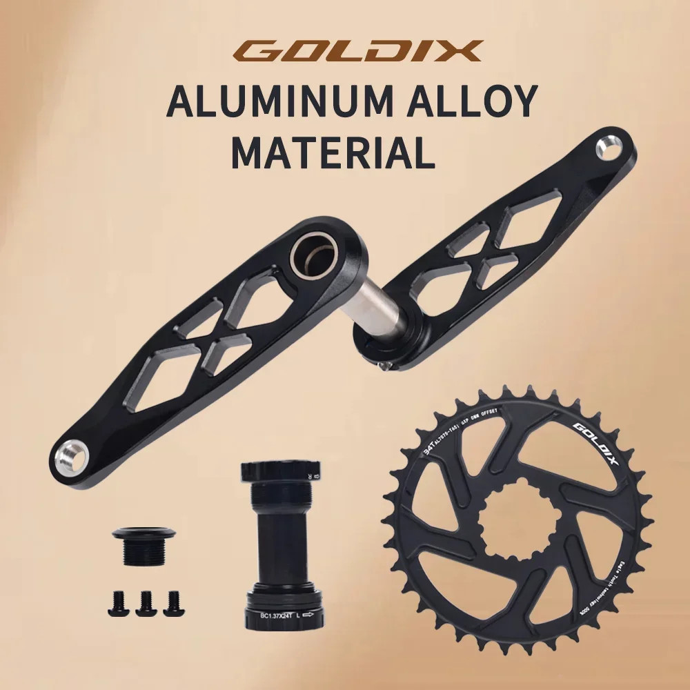 GOLDIX MTB Crankset BSA 24mm 165mm 170mm 175mm Direct Mount R-SPEC Trail Hollow
