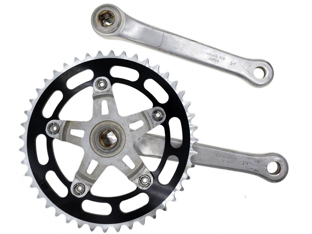 Vintage Sugino super maxy Old School BMX Cranks w/44t Chainring & Tange BB 170mm