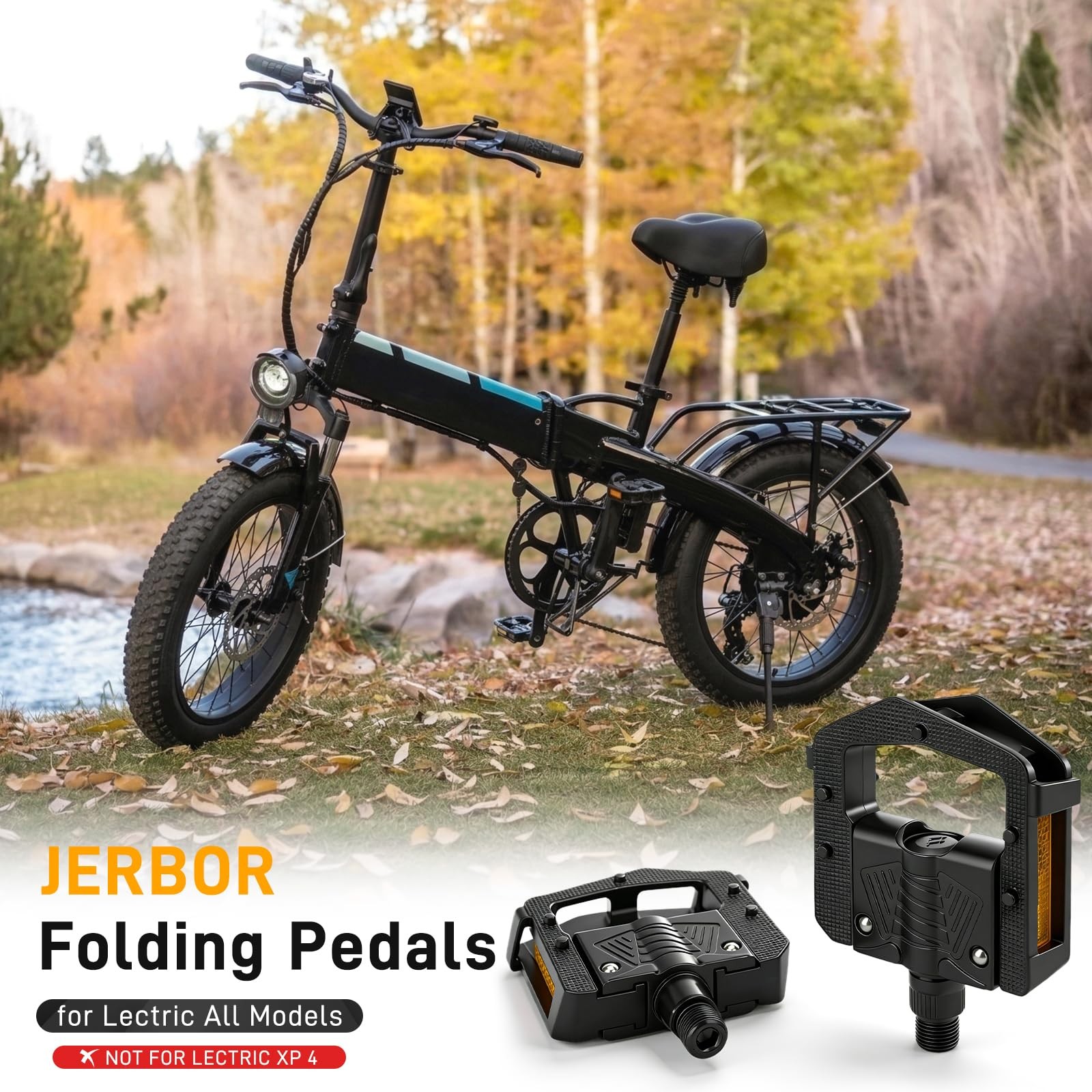 Upgraded Folding Pedals Fits Lectric XP 3.0/4 Trike Xpress XPeak Wide Flat