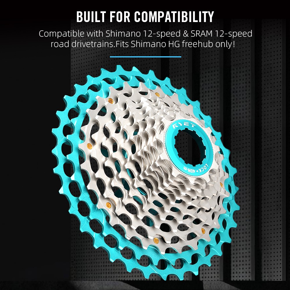 RYET Titanium 12 Speed Cassette 11-34T Ultralight for Shimano SRAM HG