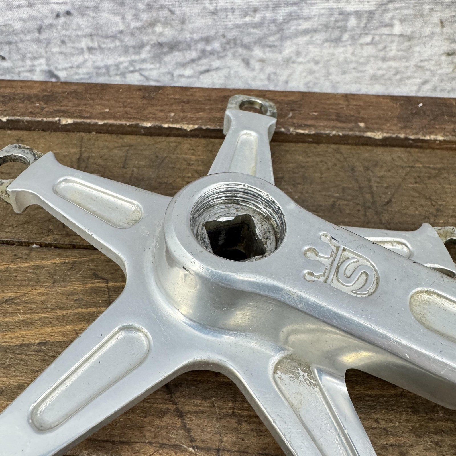 Vintage Sugino Crown Crankset 171mm 144 BCD Old School BMX Arms 5-Arm Alloy