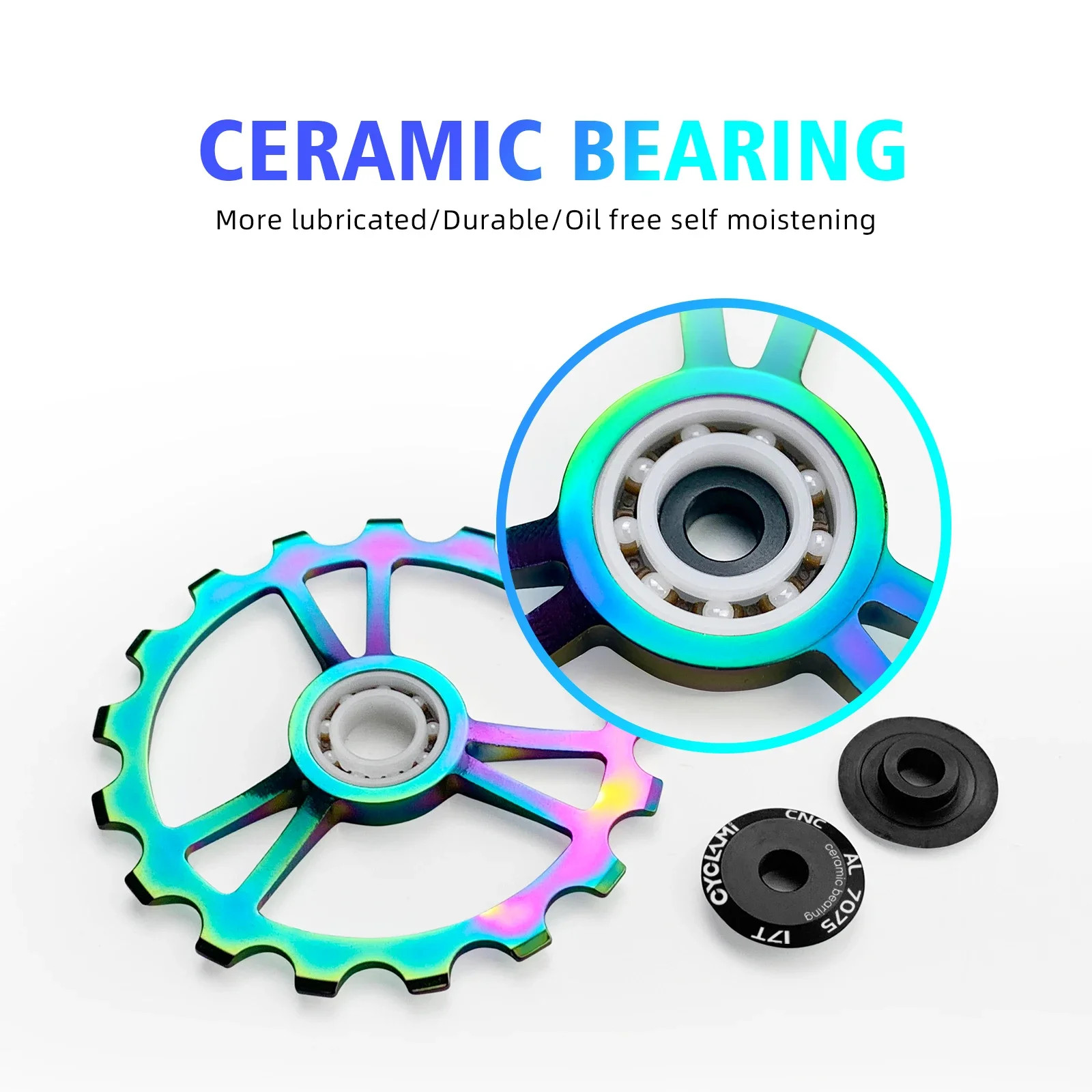 CYCLAMI UT Bicycle Ceramic Bearing Carbon Fiber Jockey Pulley Wheel Set Rear Der