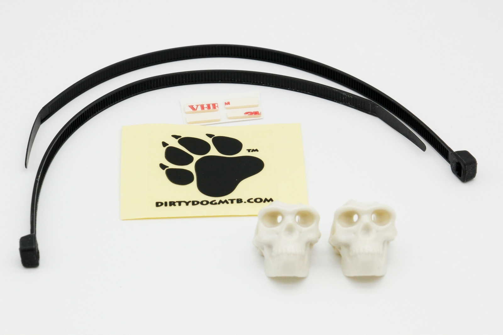 Dirty Dog Skull Road MTB eBike Riding Housing Hose Cable Guides 2PCS White Bike