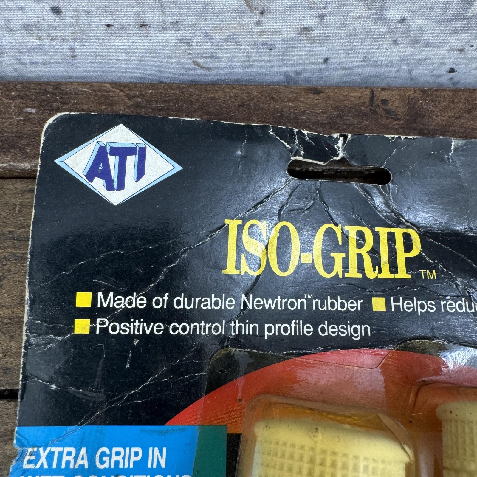 Vintage ATI ISO-Grip BMX Handlebar Grips Yellow Pair NOS Made USA Bike OS
