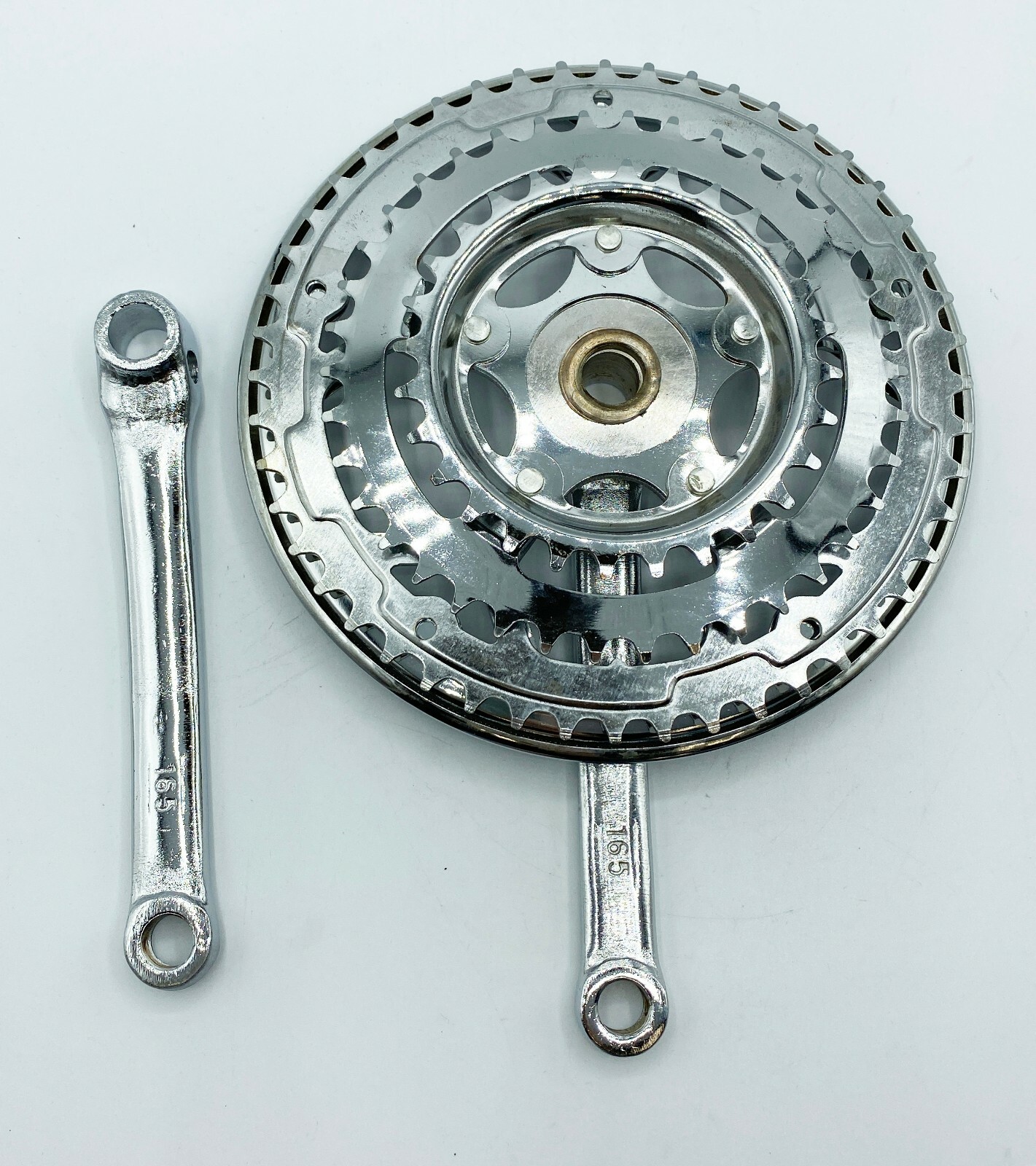 STEEL CHAINWHEEL AND CRANKSET 28/38/48T BIKE BICYCLE PARTS 165MM COTTERED CWC