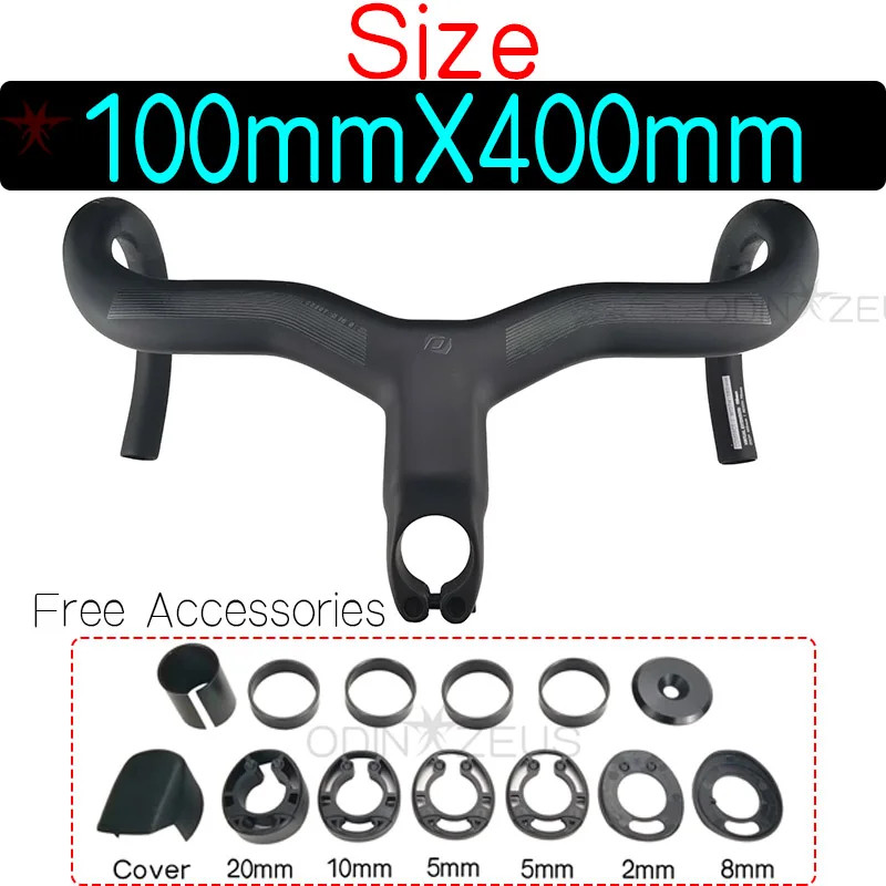 Road Bike Handlebar Integrated Cables Carbon IC Cockpit Drop Handlebar 28.6mm