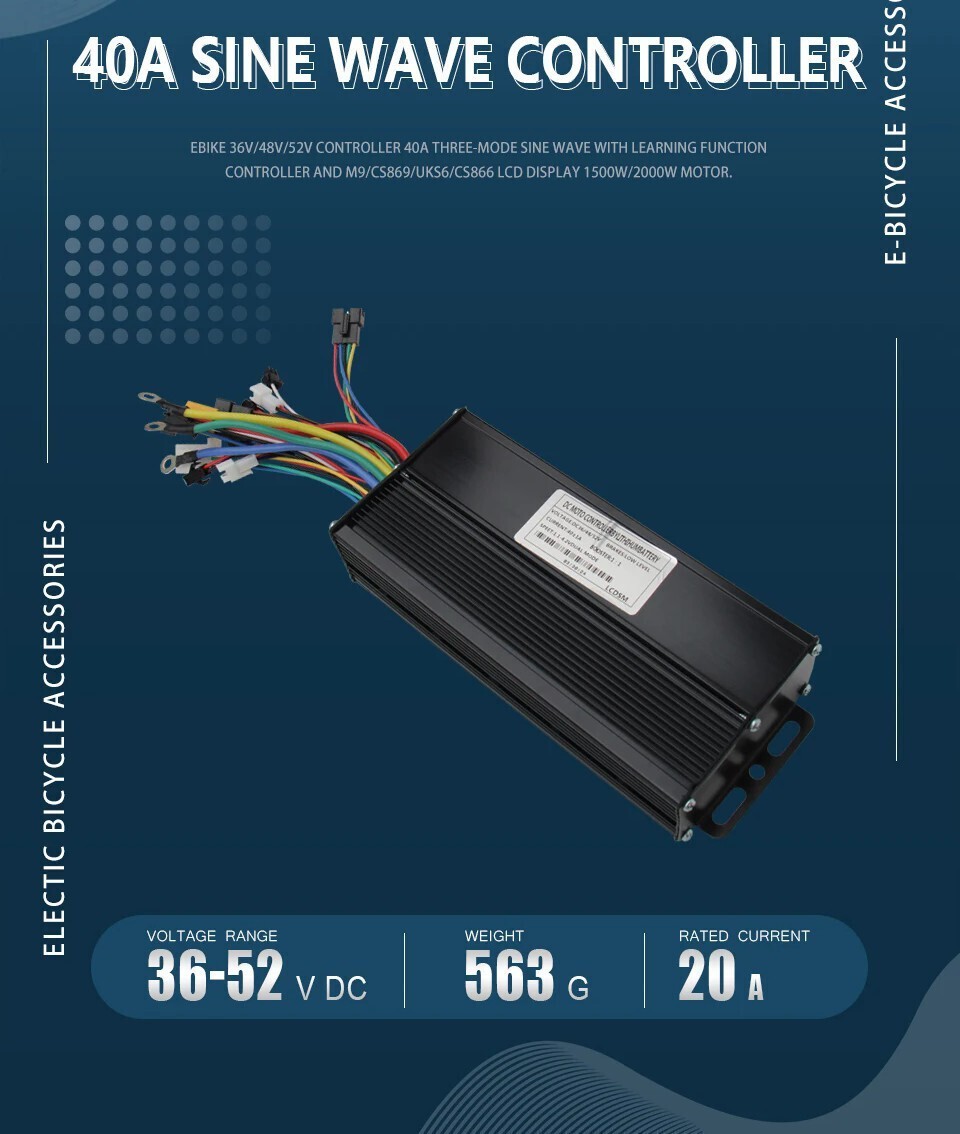 36V-52V Sine Wave Ebike Controller Kit – LCD Display + PAS Sensor