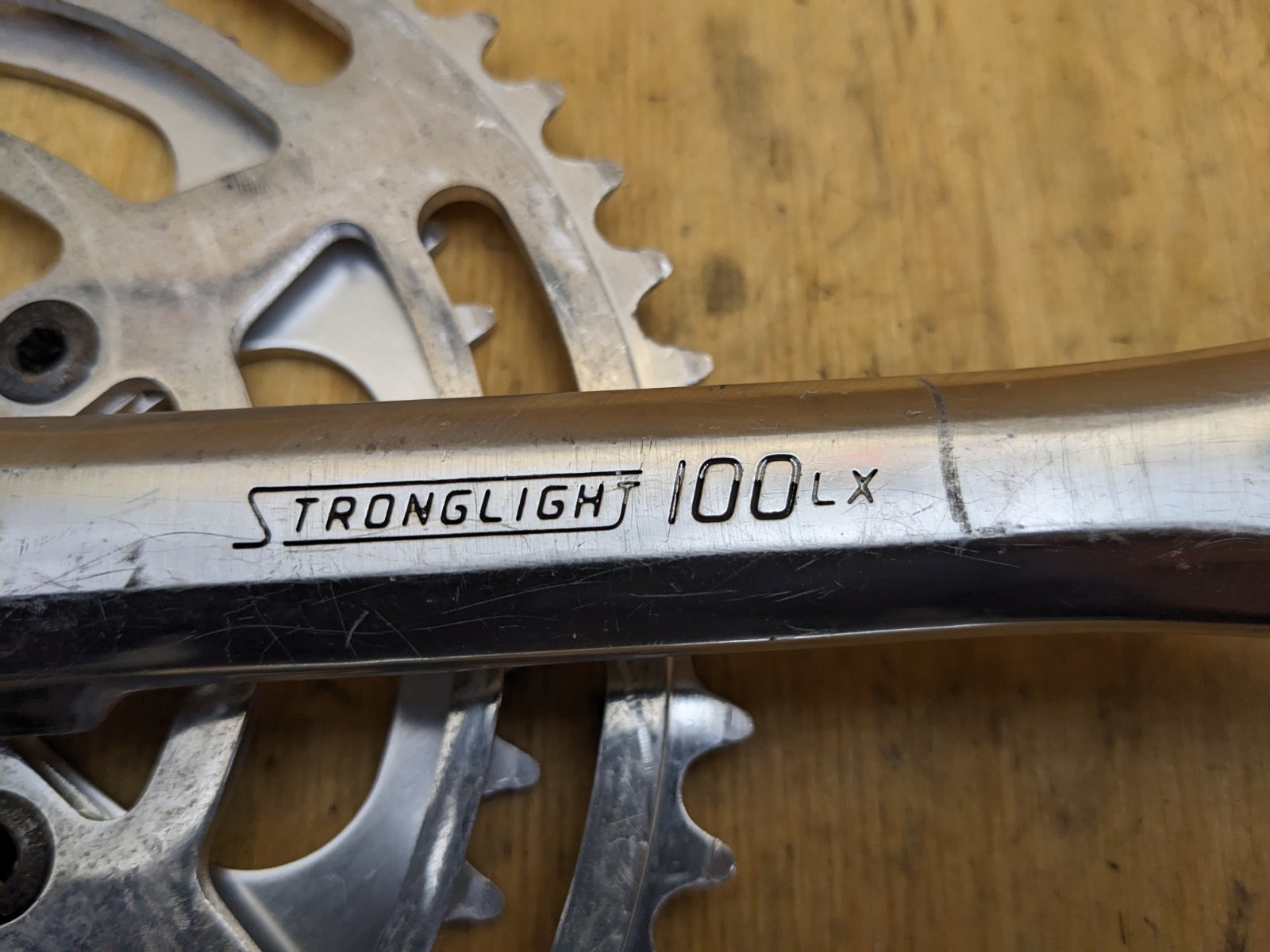 Vintage Stronglight 100 LX 170mm Drive Side Crank Arm Double 86 BCD 9/16 Pedal