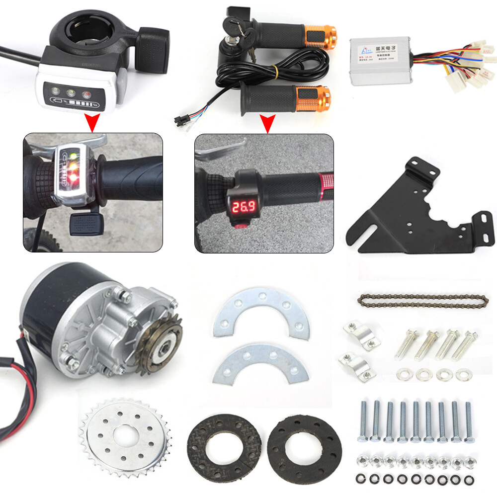 250W 24V Electric E-Bike Conversion Kit Brush Motor w/freewheel Motor Controller