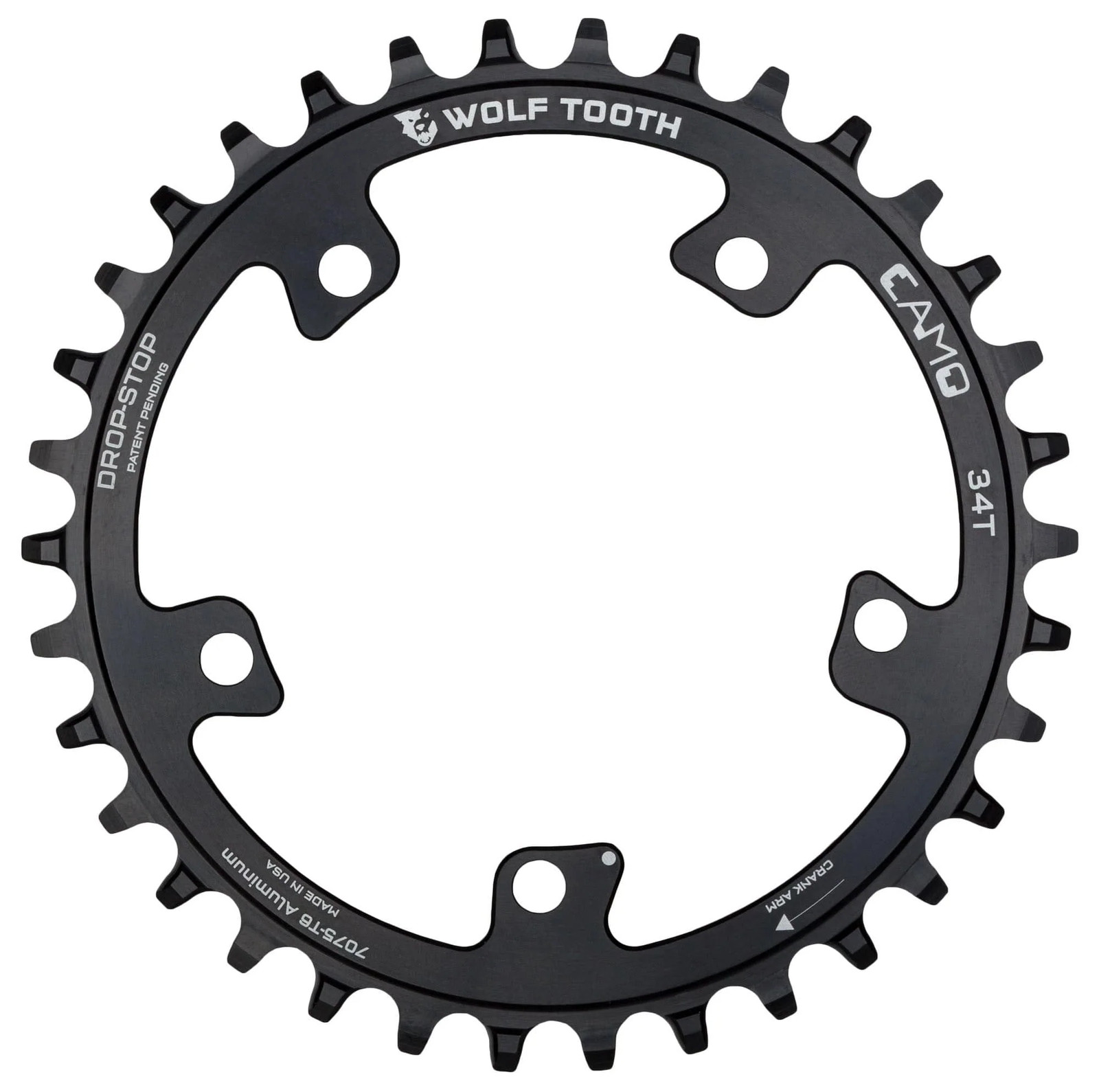 Wolf Tooth CAMO Aluminum Round Chainring Drop-Stop B 36T